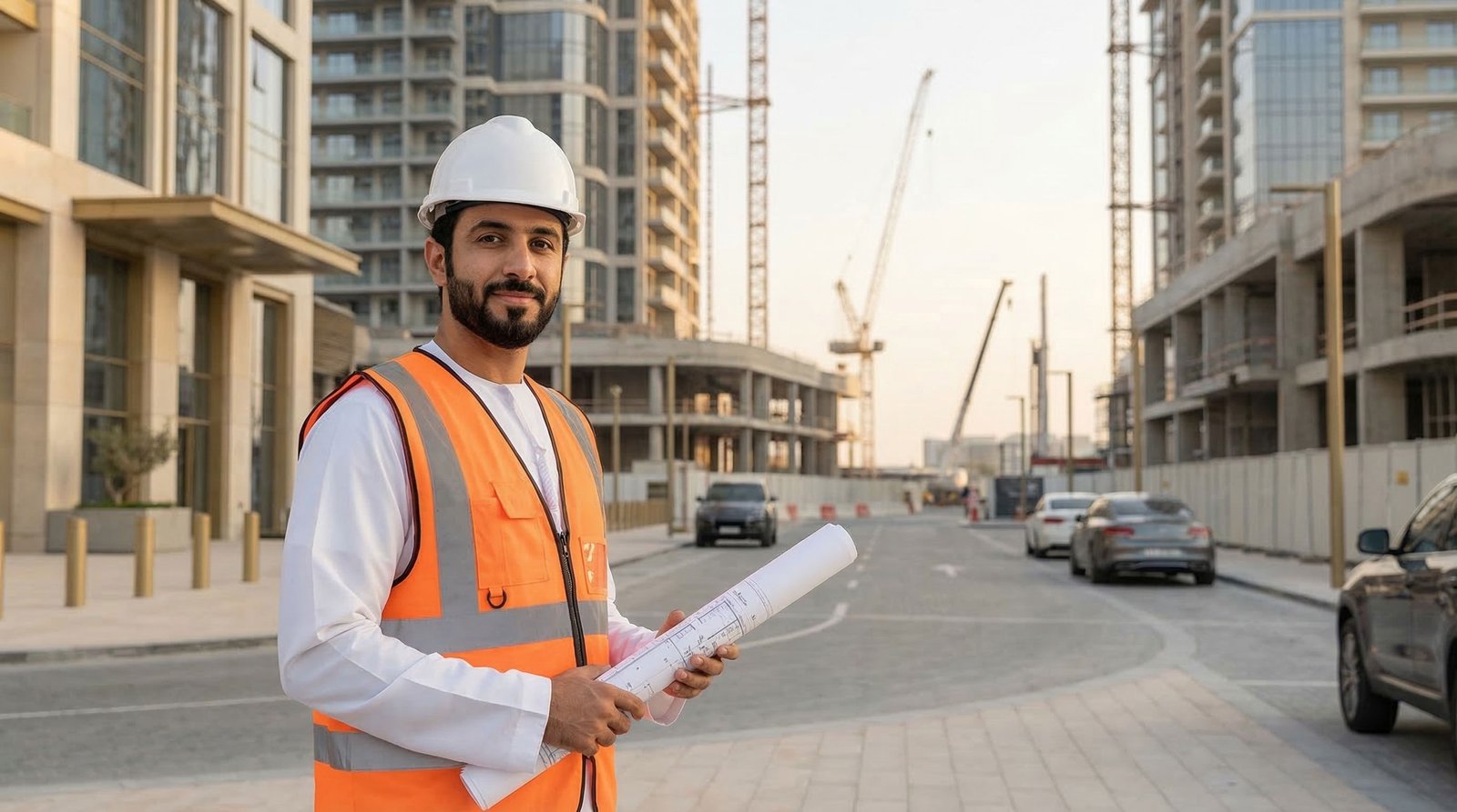 مهندس وموقع تنفيذ تابع لشركة أثر أجود للمقاولات